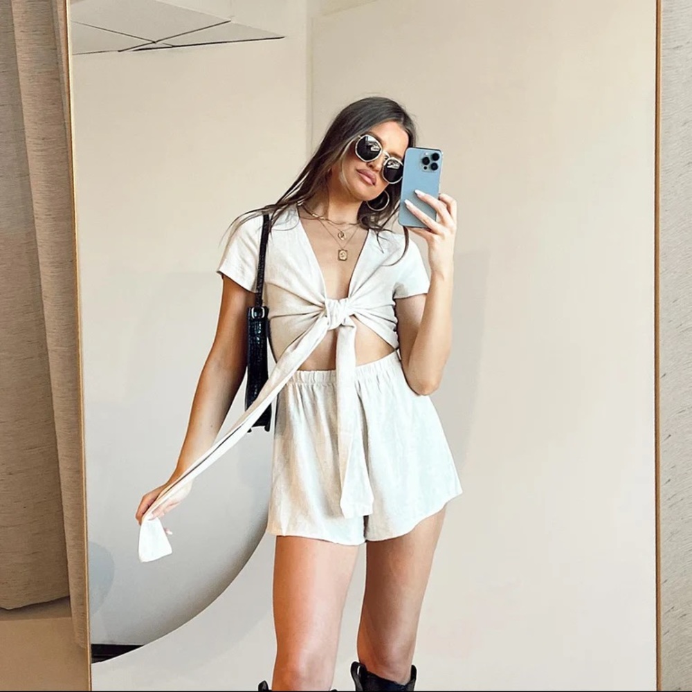 PRINCESS POLLY TIE FRONT ROMPER